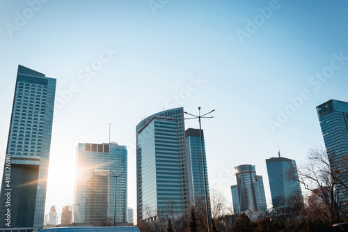 Beautiful view of modern buildings on sunny day