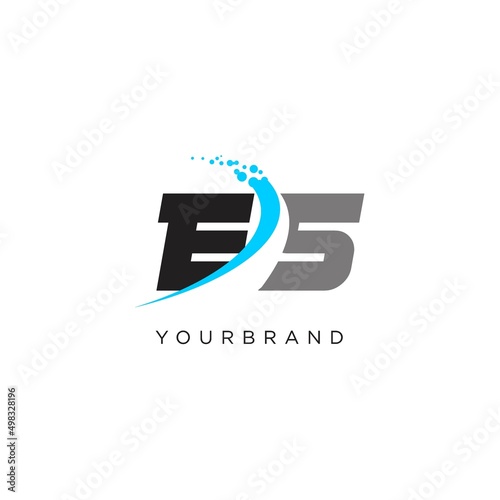 Initials ES abstract curved lines logo