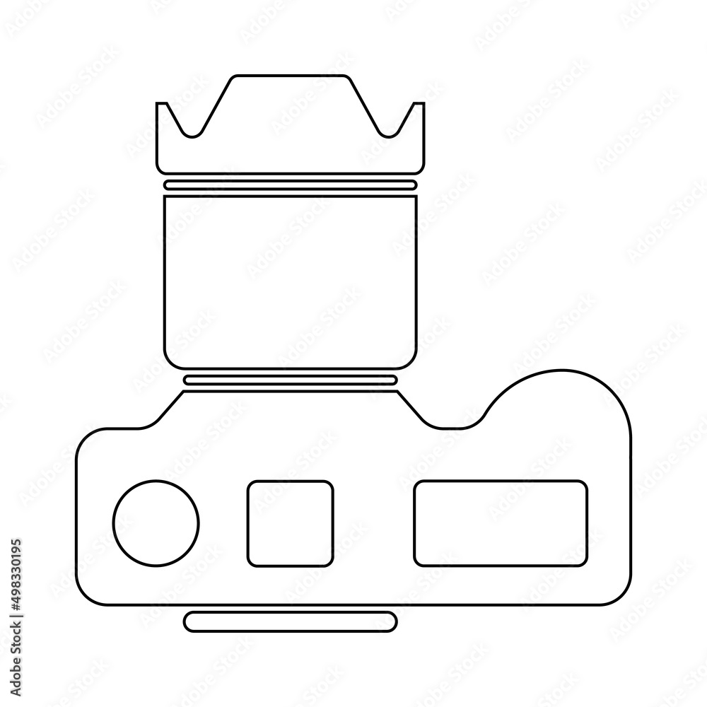 Stockvector Photo SLR Camera Outlined Icon Top Down View Photography ...