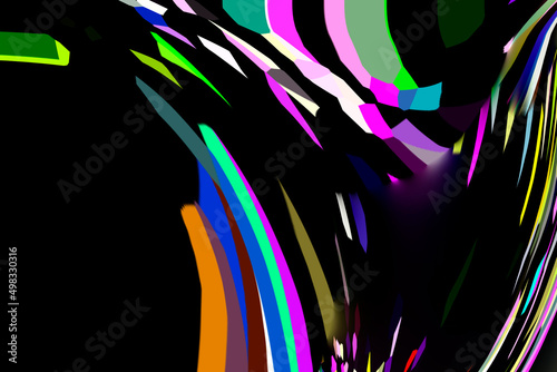 DIGITAL ART COLOURS FLOATING ON BLACK SPACE FOR TEXT
