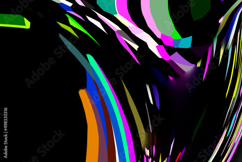Photography DIGITAL ART COLOURS FLOATING ON BLACK SPACE FOR TEXT