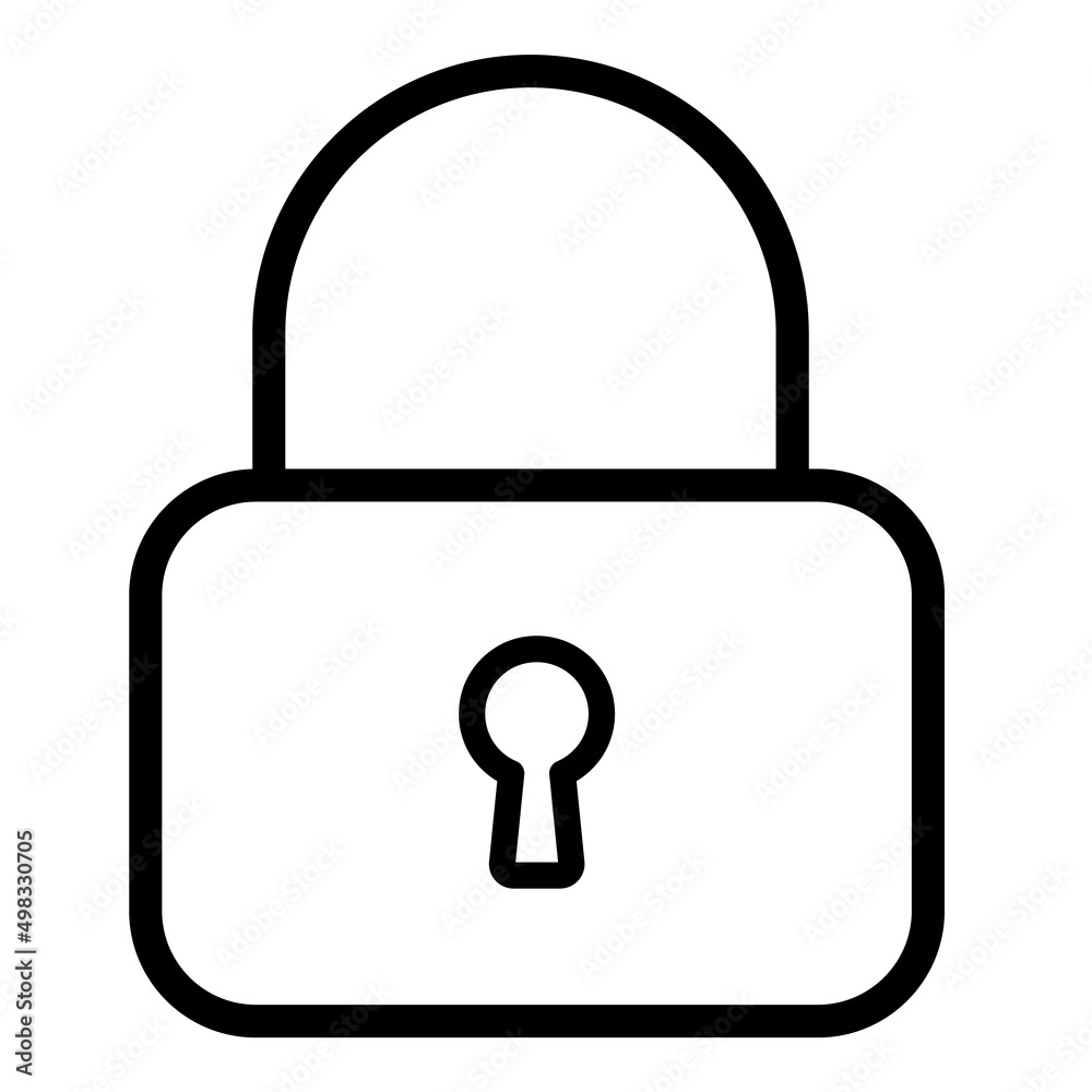 Lock Safety Flat Icon Isolated On White Background Lock Safety Flat Icon Isolated On White Background