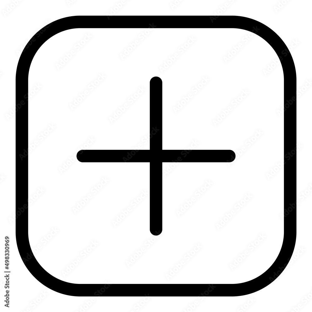 Obraz premium Add Plus Button Flat Icon Isolated On White Background