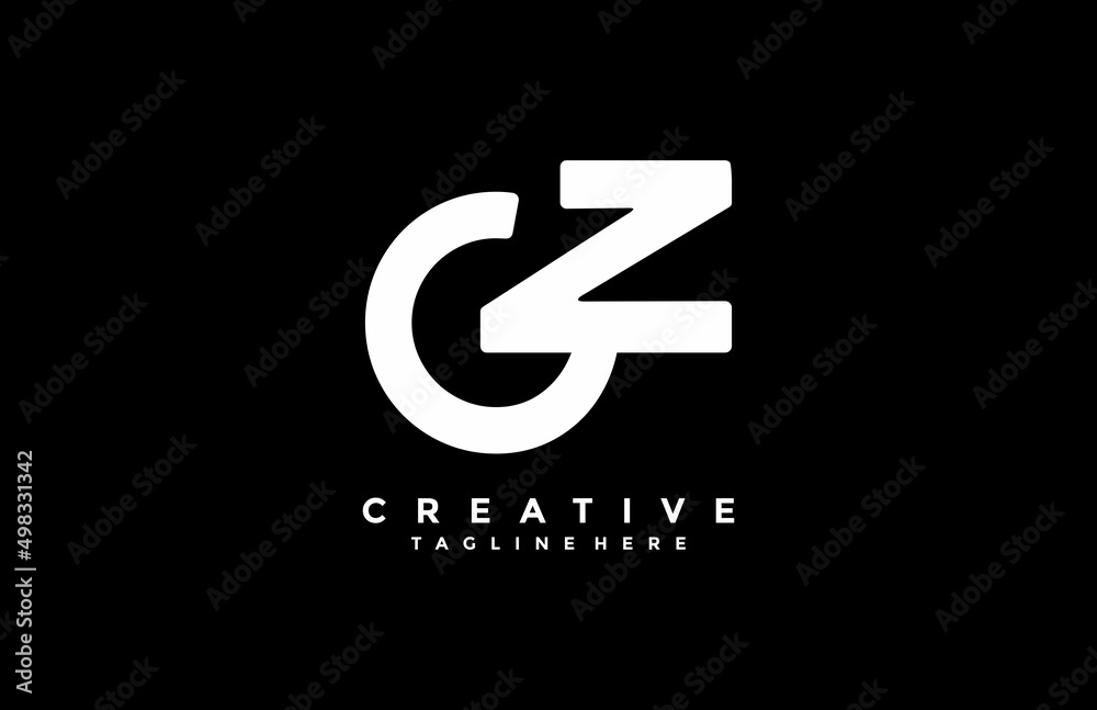 Minimalistic Initial Letter OZ or GZ Logo Design Minimalistic Initial Letter OZ or GZ Logo Design
