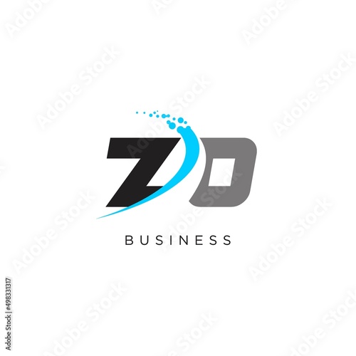 Initials ZO abstract curved lines logo