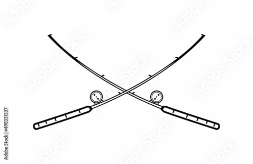 Minimalistic Fishing Rod Vector Design