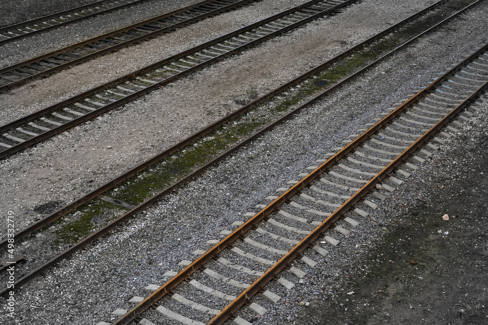 Fototapeta premium RAILS AND SLEEPERS ON THE RAILWAY
