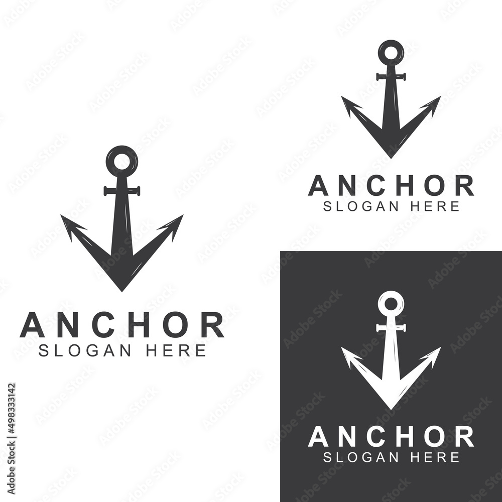 Logo and anchor symbol design vector illustration template. Logo and anchor symbol design vector illustration template.