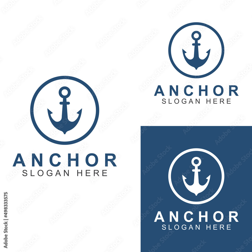 Logo and anchor symbol design vector illustration template. Logo and anchor symbol design vector illustration template.