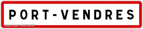 Panneau entrée ville agglomération Port-Vendres / Town entrance sign Port-Vendres