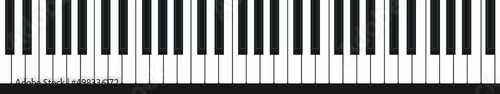 Foto Piano keyboard, row of black and white keys, classical grand notes, vector music