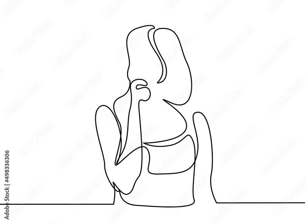 a person who sees her hand on her chin thinks deeply and tries to make a decision
a person who sees her hand on her chin thinks deeply and tries to make a decision