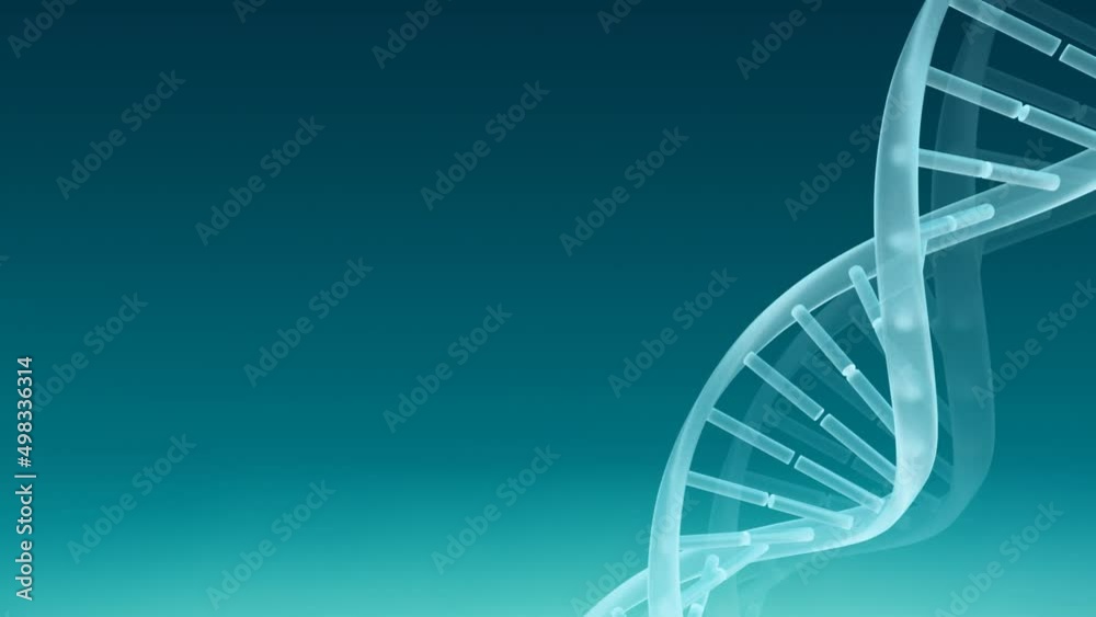 Video of dna strand spinning with copy space on green background