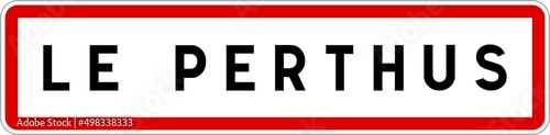 Panneau entrée ville agglomération Le Perthus / Town entrance sign Le Perthus