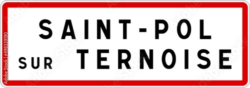 Foto Panneau entrée ville agglomération Saint-Pol-sur-Ternoise / Town entrance sign S
