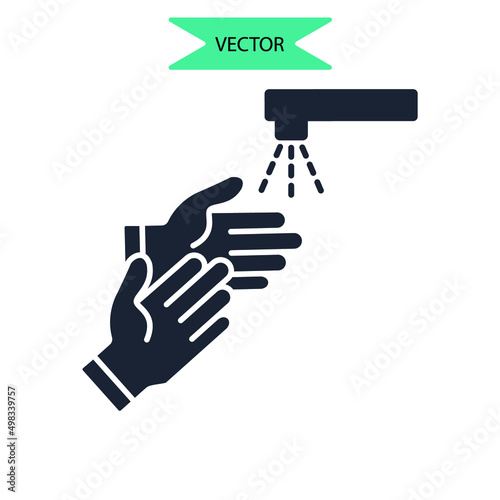 hands hygiene icons  symbol vector elements for infographic web