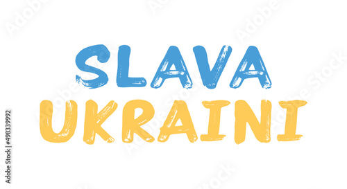 Ukraine Flag, Slava Ukraini, Glory To Ukraine, Ukraine Text, Ukrainian Flag, Ukraine Support, Vector Illustration Background