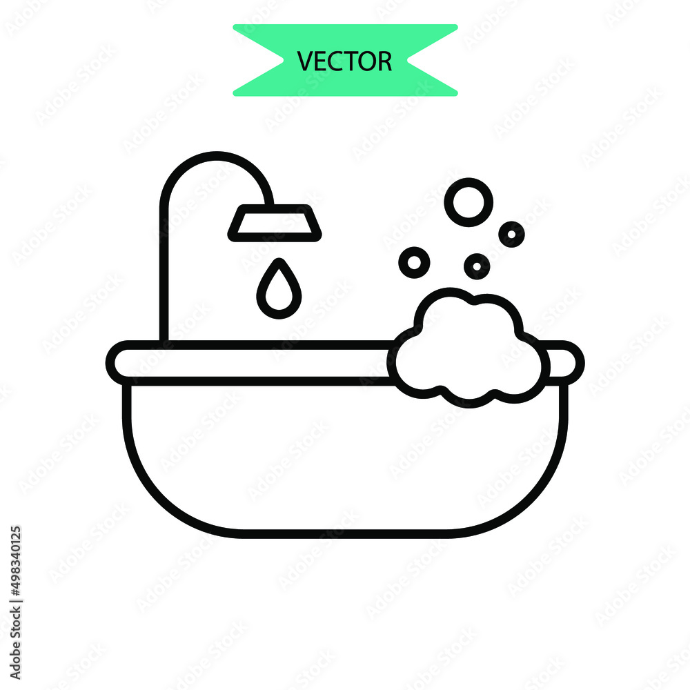 shower bath icons symbol vector elements for infographic web shower bath icons symbol vector elements for infographic web