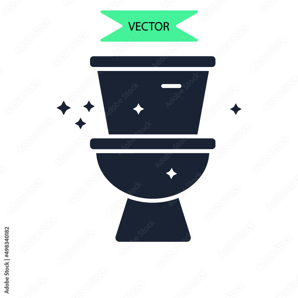 toilet hygiene icons symbol vector elements for infographic web Stock