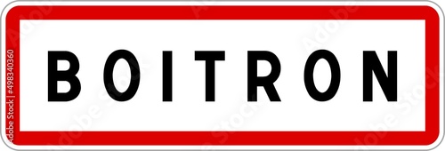 Panneau entrée ville agglomération Boitron / Town entrance sign Boitron