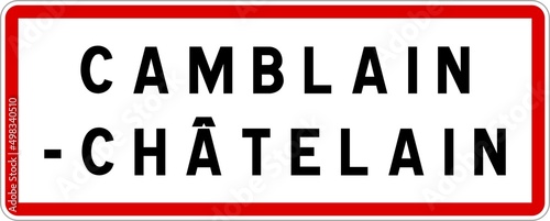Panneau entrée ville agglomération Camblain-Châtelain / Town entrance sign Camblain-Châtelain