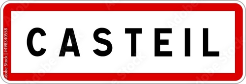 Panneau entrée ville agglomération Casteil / Town entrance sign Casteil photo