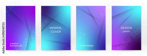 Minimal Poster. Pastel Soft. Blue Gradient Set.