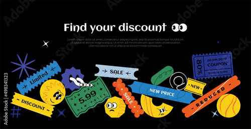 Promo landing page, banner to attract buyers with promotional coupons 