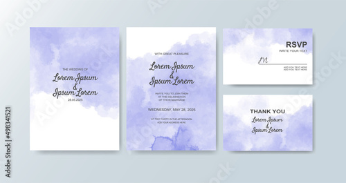 Wedding invitation with abstract watercolor background