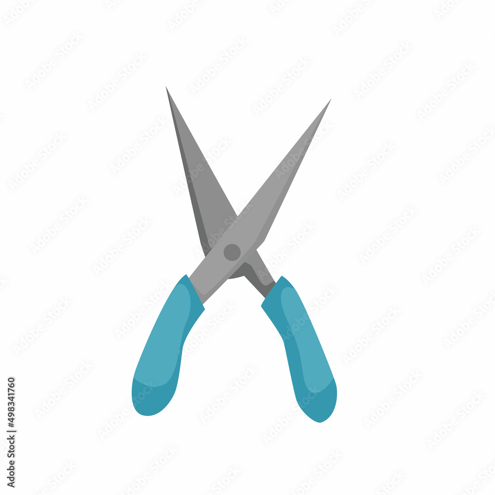 gardening scissors. Gardening and gardening tools. Vector cartoon illustration