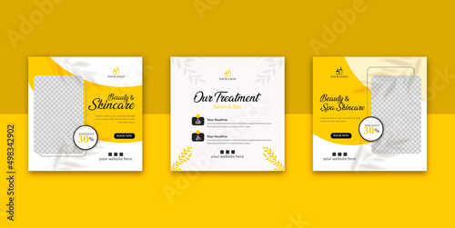 beauty and spa social media post template 