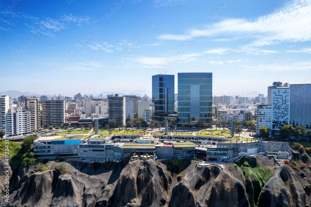 LIMA, PERU - MAR 15: The Larcomar Shopping Center in Lima, Peru, on ...