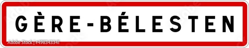 Panneau entrée ville agglomération Gère-Bélesten / Town entrance sign Gère-Bélesten