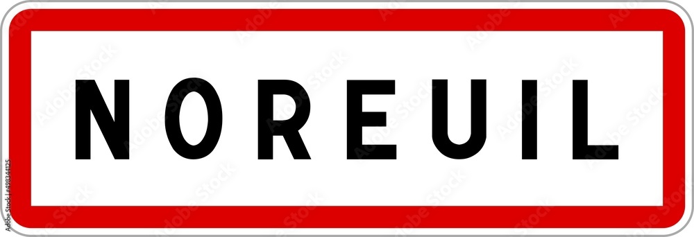 Panneau entrée ville agglomération Noreuil / Town entrance sign Noreuil