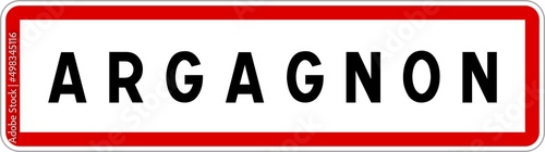 Panneau entrée ville agglomération Argagnon / Town entrance sign Argagnon photo