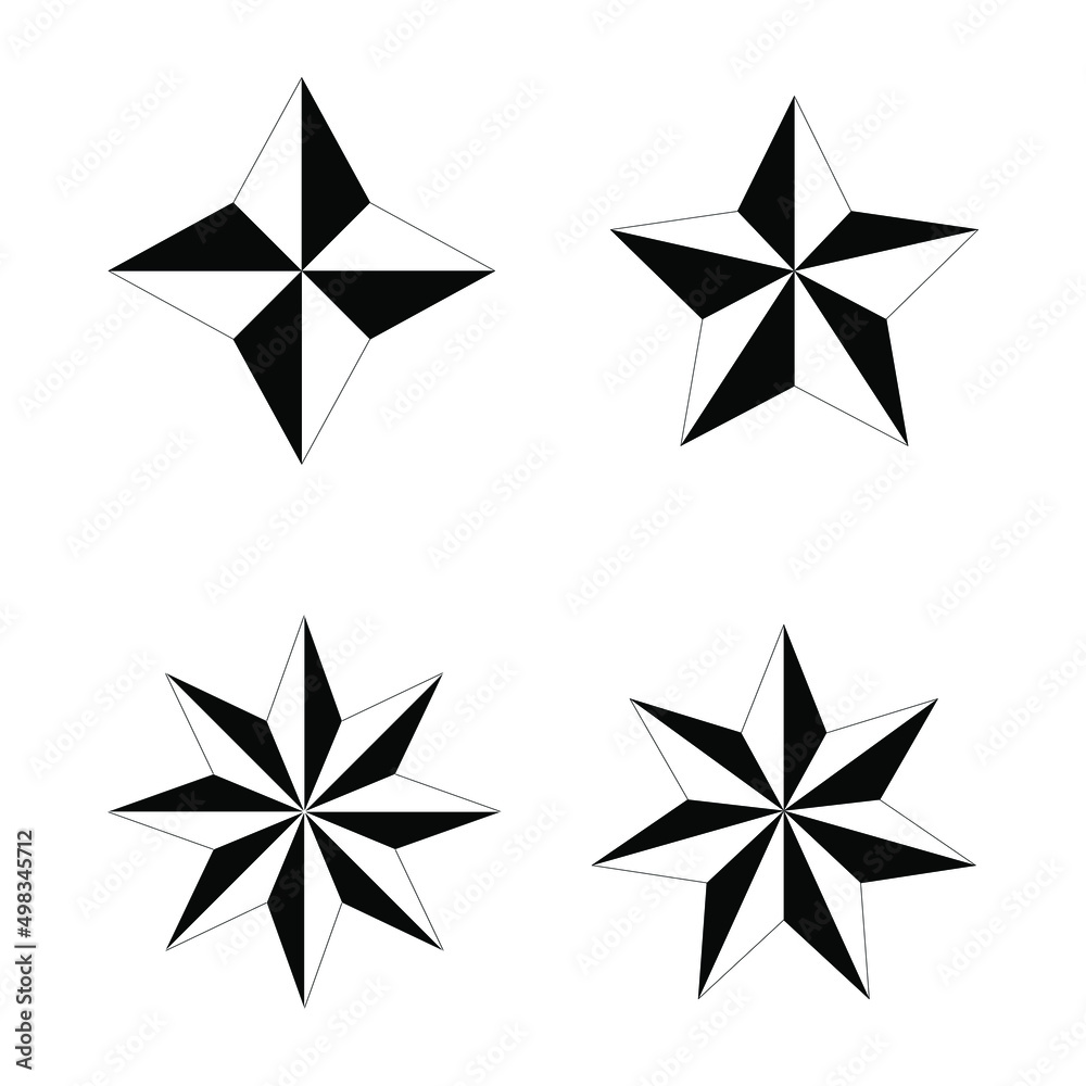 Collection of aestetic stars vector elements Collection of aestetic stars vector elements