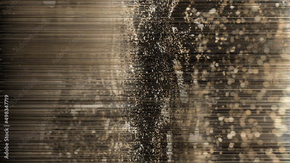 Obraz premium Golden Sorting Pixels Background