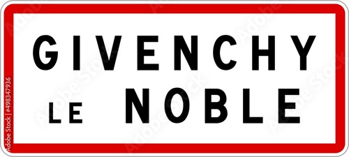 Panneau entrée ville agglomération Givenchy-le-Noble / Town entrance sign Givenchy-le-Noble photo