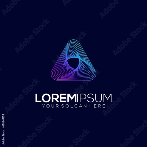 Letter A aurora colorful gradient logo