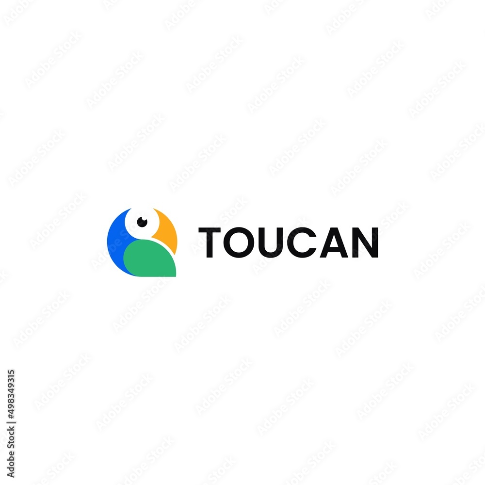 Toucan modern flat logo