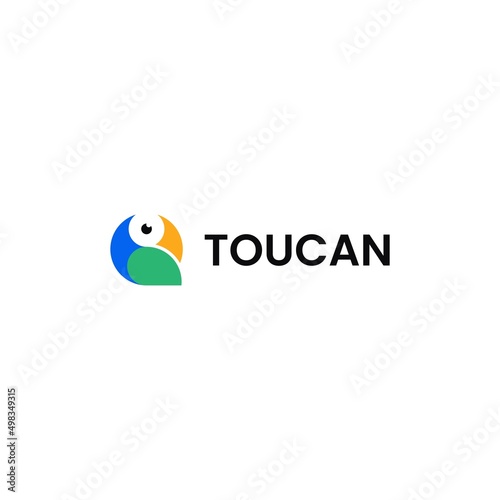 Toucan modern flat logo