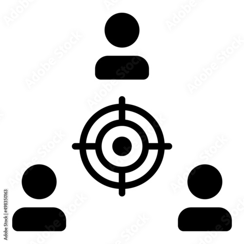 Target People Group Flat Icon Isolated On White Background