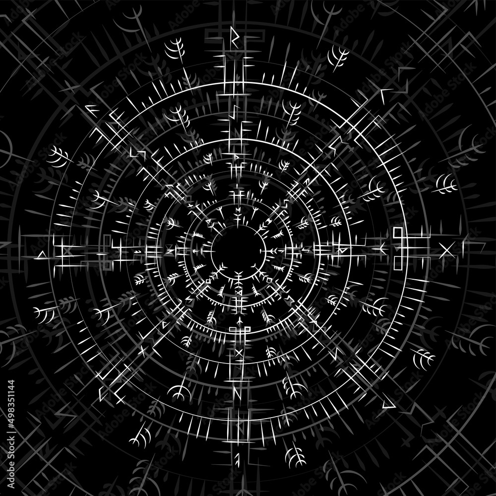 Fototapeta premium White runic symbols background