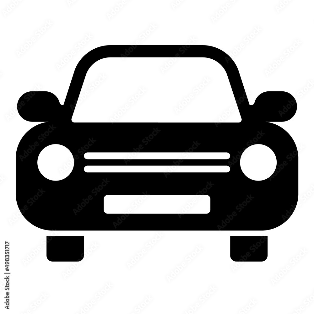 Car Flat Icon Isolated On White Background