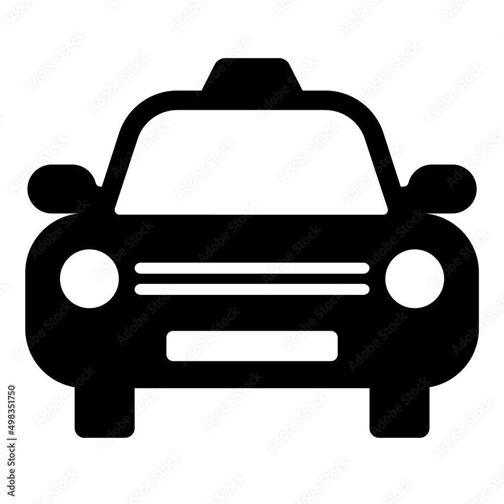 Taxi Flat Icon Isolated On White Background
