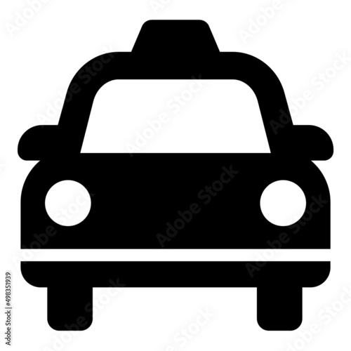 Taxi Flat Icon Isolated On White Background