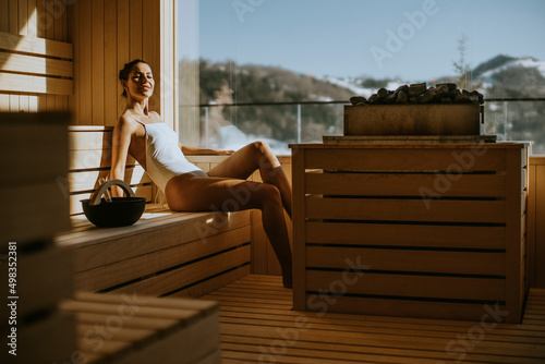 Young woman relaxing in the...
