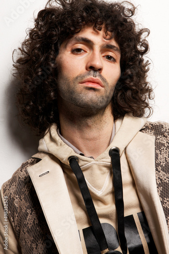 Bilde på lerret Fashion Model Posing, And  and Looking Confident In Studio, Standing against the