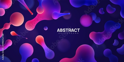 Abstract vector illustration with morphing balls on dark background.