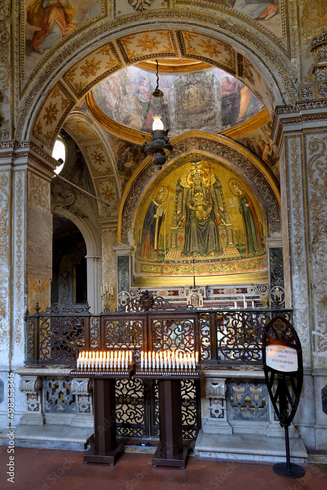 Fototapeta premium THE CHAPEL IN BYZANTINE STYLE IN NAPLES IN ITALY